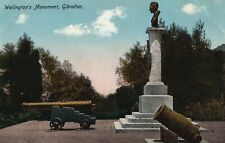 Vintage Postcard 1910's Wellington's Monument Gibraltar Canon & Statue picture
