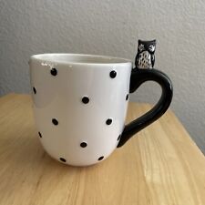 Kate Williams Owl Mug Polka Dot Coffee Cup Black Spotted Owl - Surprise Inside picture