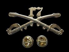 17th CAVALRY SWORDS SABERS MILITARY HAT PIN 17th CAVALRY REGIMENT BADGE U.S ARMY picture