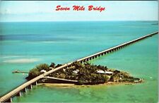 FL-Florida, Aerial View Seven Mile Bridge, Vintage Postcard picture