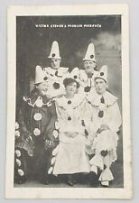 1900's Victor Stevens Premier Pierrots Clown Troupe Advertising Back Postcard  picture