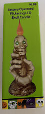 Halloween Flickering LED Skull Battery Operated Candle Vintage-Works Great picture