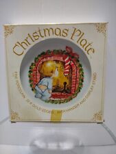 Jasco Vintage Fine Porcelain 22 K Gold Edged Christmas Plate Boy&Stocking picture