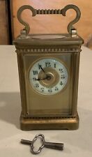 WORKS VINTAGE ANTIQUE TIFFANY & CO. NEW YORK BRASS MINIATURE CARRIAGE CLOCK picture