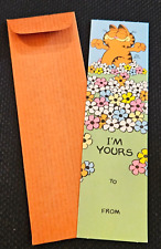 Vintage 1978 Garfield Gift Tag Bookmark With Envelope - I'm Yours - New picture