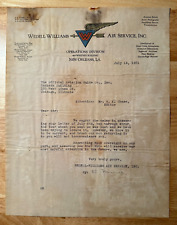 Wedell-Williams Air Service 1931 New Orleans, Louisiana vintage business letter picture