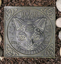 Wicca Halloween Black Cat Sees and Tells Fortune Teller Resin Stepping Stone picture