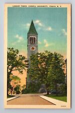 Ithaca NY-New York, Cornell University, Library Tower, Antique Vintage Postcard picture