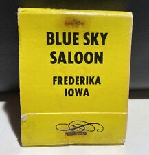 BLUE SKY SALOON FREDERIKA Iowa Full Unstruck Vintage Matchbook Advertising picture