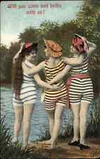 Bathing Beauty Best Friends Laughing Women Lesbian Overtones c1910 Postcard picture