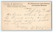 1885 Train & Whipple Dows Wright Co. Iowa IA Iowa Falls IA Postal Card picture