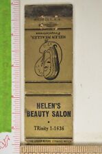 Matchbook Cover Helen's Beauty Salon Hair 1950s Neagles Trinity me2 picture