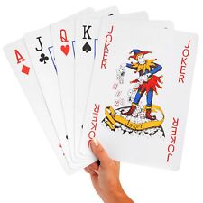 Giant Playing Cards for Seniors, Full Deck of Oversized Jumbo Poker Cards, 8x11
