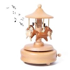 Solid Beech Music Box with Merry-Go-Round, Festival Gift and Carousel picture