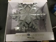 Box damage 10in 4 Led Light Glitter Snowflake Silver - Wondershop picture
