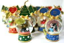 Complete Set Collectable Vintage Danbury Mint Cat Snow Globe Christmas Ornaments picture