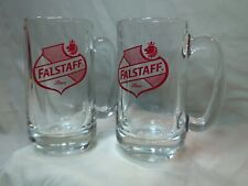 Vintage Falstaff Beer Mugs, Red Logo, 12 oz., RARE PAIR picture