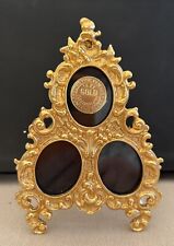 Elias Fine Pewter 18KT EP Mini Picture Frame Gold USA 1992 Estate Sale Find picture