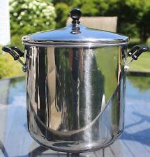 BIG Vintage Farberware 11 Qt Stock Pot 18/10 Stainless Steel w/Lid Stock Pot picture