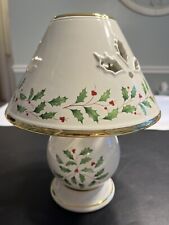 Lenox Holiday Candle Lamp Holly Berry & Leaves New in Box picture