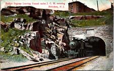 Postcard Buffalo Express Leaving Tunnel Under J.C.H. Entering Hoboken New Jersey picture