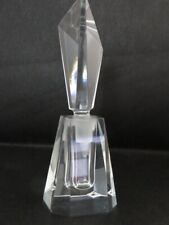 Vintage Art Deco Lead Cut Crystal Clear Perfume Bottle with Stopper  5.5