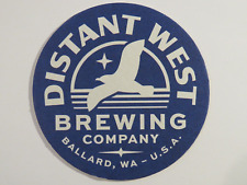 Beer Collectible Coaster: DISTANT WEST Brewing Co ~ Ballard, Seattle, WASHINGTON picture