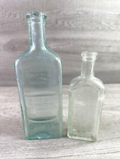 VTG Lot (1) Hood's Sarsaparilla Aqua Bottle &  (1)Tonsiline Clear Embossed picture