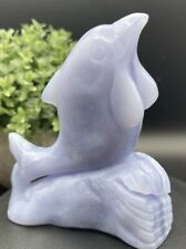 254g Blue Lace Agate Dolphin Carving Point Crystal Gemstone healing chakra picture