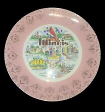 Vintage Illinois Collectible State Souvenir Plate Ceramic Kitsch Decor 10