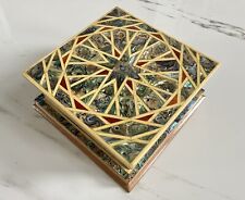 Large Sized Pearl Handmade Mosaic Box. Size: 6.7 x 6.7 inches picture