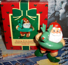 SUN & FUN SANTA'1985'HE'S RELAXING AT THE BEACH WHEN HE'S OFF-HALLMARK ORNAMENT picture