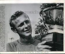 1970 Press Photo Golfer Bruce Devlin holds his trophy at the Cleveland Open picture