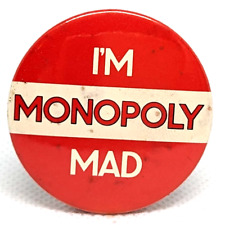 HTF Vtg MONOPOLY MAD Parker Brothers Economics Family Board Game Badge Pin P946 picture