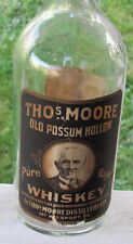 Vintage Thos Moore Old Possum Hollow Whiskey Bottle McKeesport Pa. picture