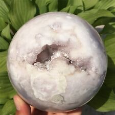4.59LB TOP Natural agate Geode Quartz ball hand carved Crystal sphere Healing picture