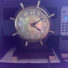 Vintage United Clock Ship Wheel Mantel Desk Electric Wood Model 330 USA READ DES picture