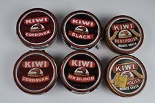 Vintage Kiwi Shoe Polish Tin 6 Cans - Cordovan, Ox Blood, Black & Midnite Green picture