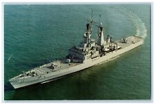 c1950's USS Arkansas CGN-41 Nuclear Powered Guided Missile Cruiser Postcard picture