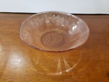 Vintage FEDERAL Glass Pink Depression ROSE Pattern Serving Bowl 8 1/2
