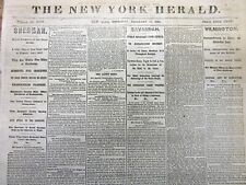 1865 Civil War newspaper w Confederate account SHERMANS MARCH THROUGH CAROLINAS picture
