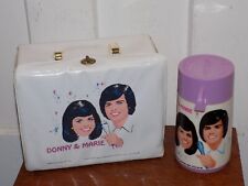 Vintage 1976 Donnie & Marie Long Hair Version Vinyl Lunchbox Thermos picture