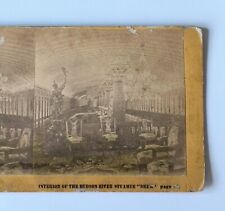 1860's Interior Salon View Hudson River Steamer 
