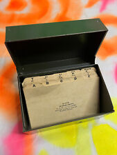 Vintage Military Hinged Index Card File Storage Box Green picture