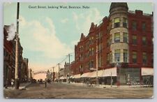 Vtg Post Card Court Street, Looking West, Beatrice, Nebraska H314 picture
