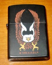 Vintage A.A.D.L.P. Lighter Angry Eagle 1993 AADLP Black Pocket Lighter picture