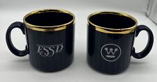 Vintage Westinghouse England ESSD Coffee Mugs (2) Gold Rimmed Electronic Sensors picture