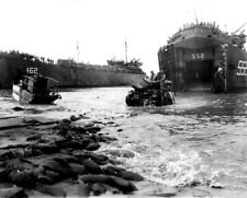 USS LST-462 and USS LST-552 at Luzon, Philippines January 21, 1945 Photo picture