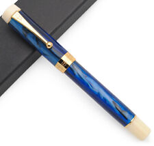 2022 New Jinhao 100 Resin Fountain Pen 18KGP Golden Plated M Nib 0.7mm Ink Pen picture
