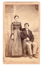 RARE pen name FANNY FERN w/husband or brother 1860s SARA PAYSON WILLIS CDV picture